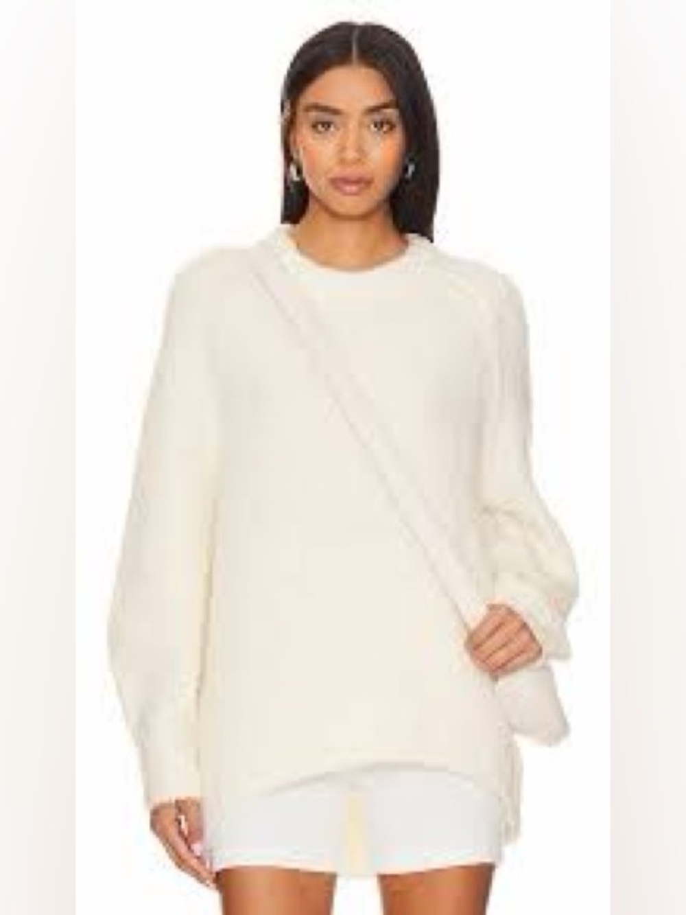 Free People Teddy Sweater Tunic in Ivory Women’s Size Large